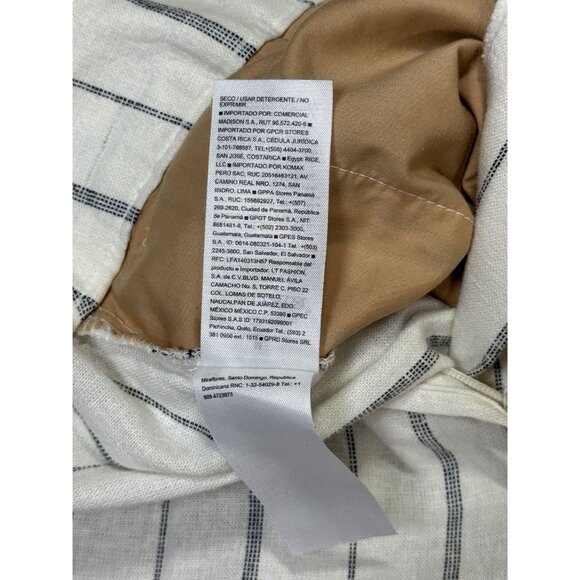 Old Navy Size M Woman Extra High-Rise Taylor Wide-Leg Striped White Linen-Blend - Picture 6 of 13